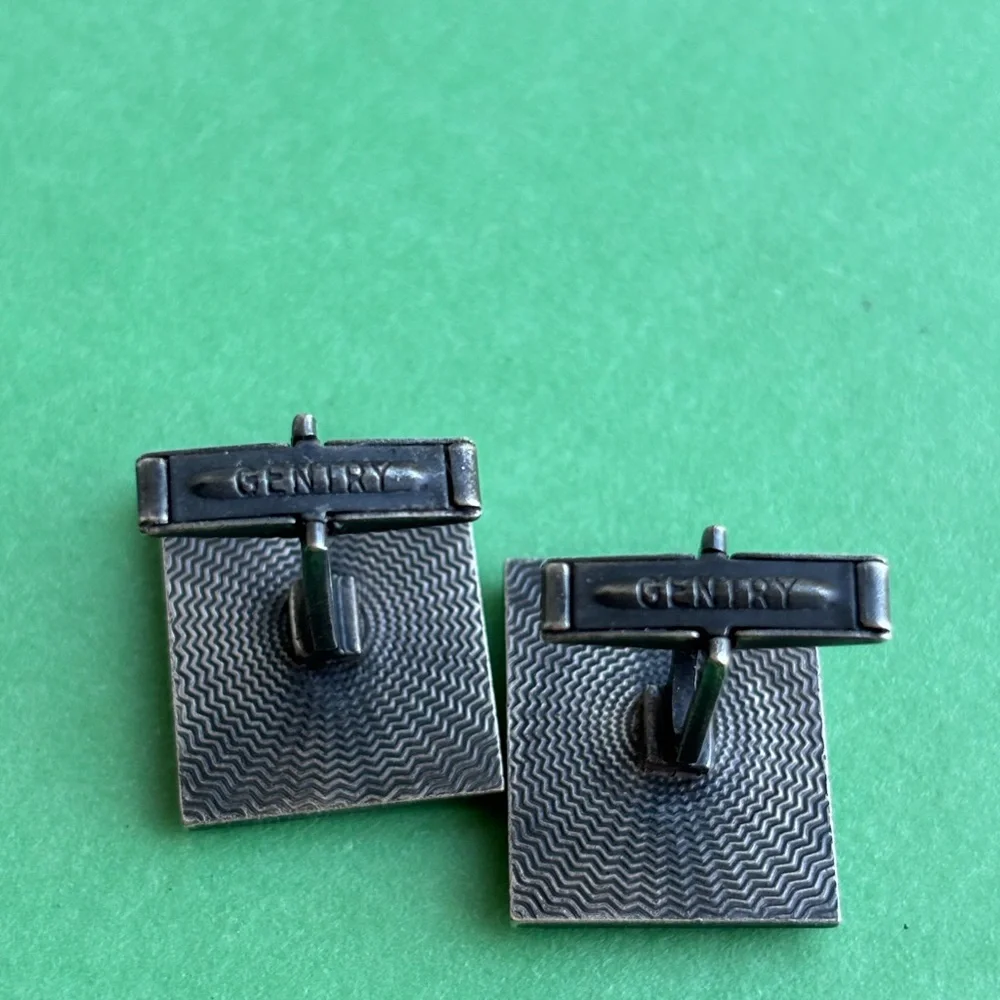 Vintage Gentry Silver Plate Buddha Cufflinks EUC